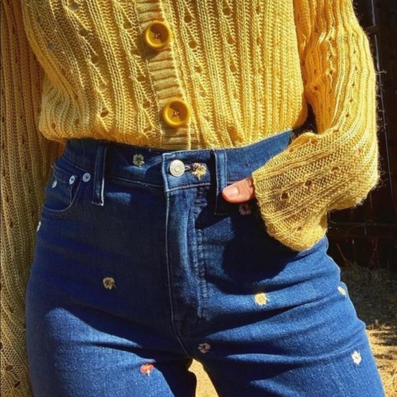 Madewell Floral Confetti Embroidered Wide Jeans - Picture 2 of 6